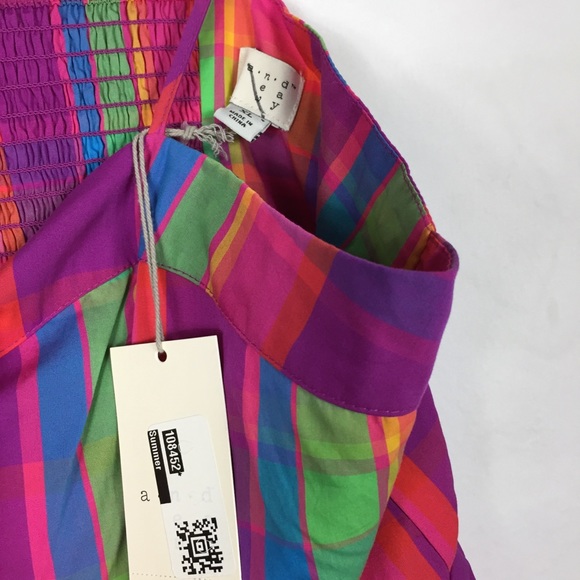 NWT Tartan rainbow plaid pinup sun dress - Picture 8 of 8